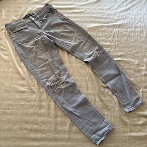Express Light Blue Skinny Destressed Jeans